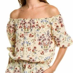MAJE Lucky Floral Print Silk Top